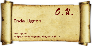 Onda Ugron névjegykártya